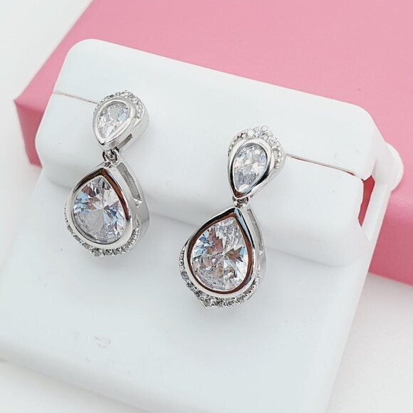 "925 Sterling Silver Cubic Zirconia Earrings, U19254678 - Picture 2 of 11